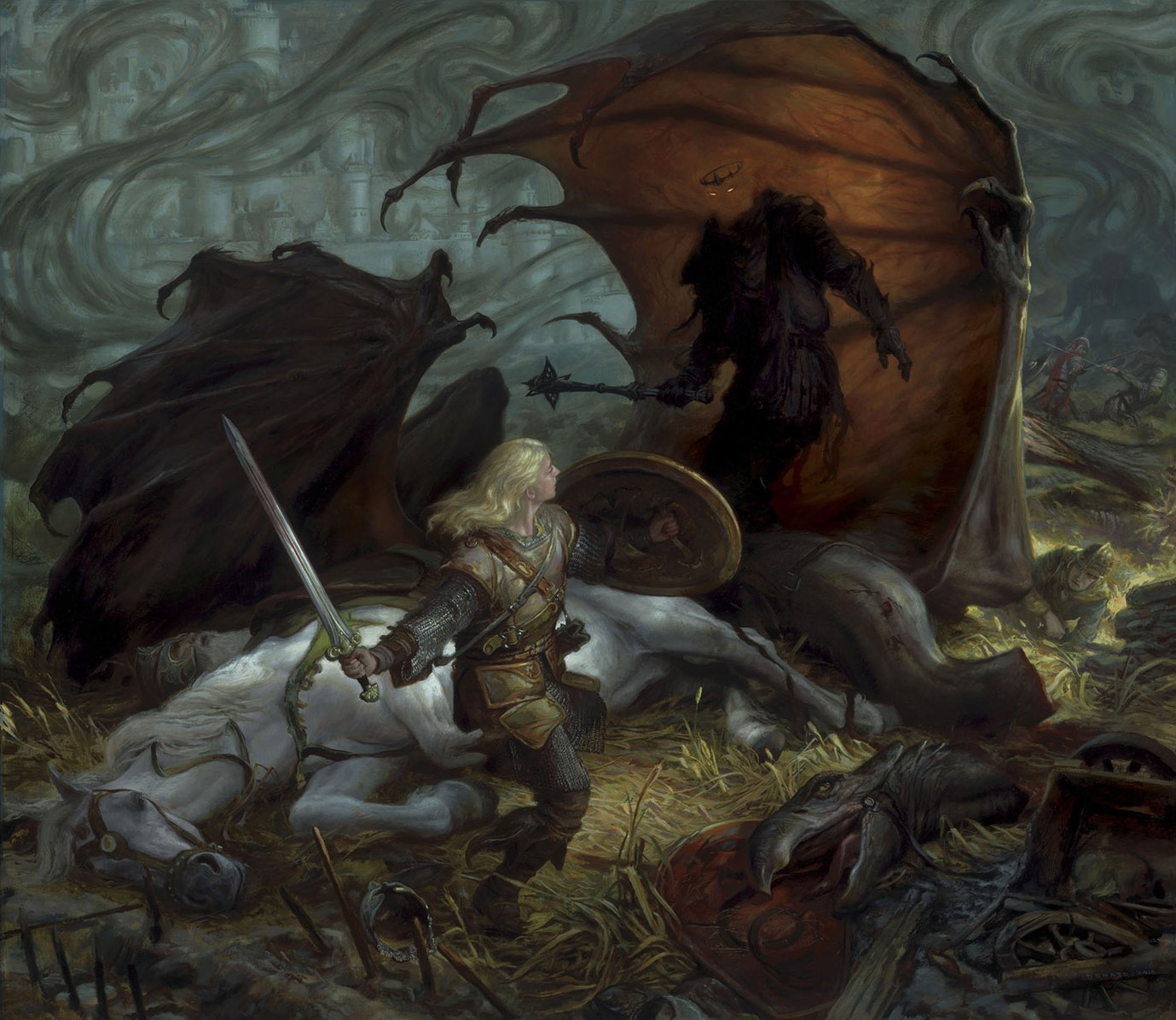 Eowyn se enfrenta al Rey Brujo por Donato Giancola